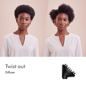 Dyson Airwrap™ Complete Long Diffuse Multi-Styler showing temperature control settings