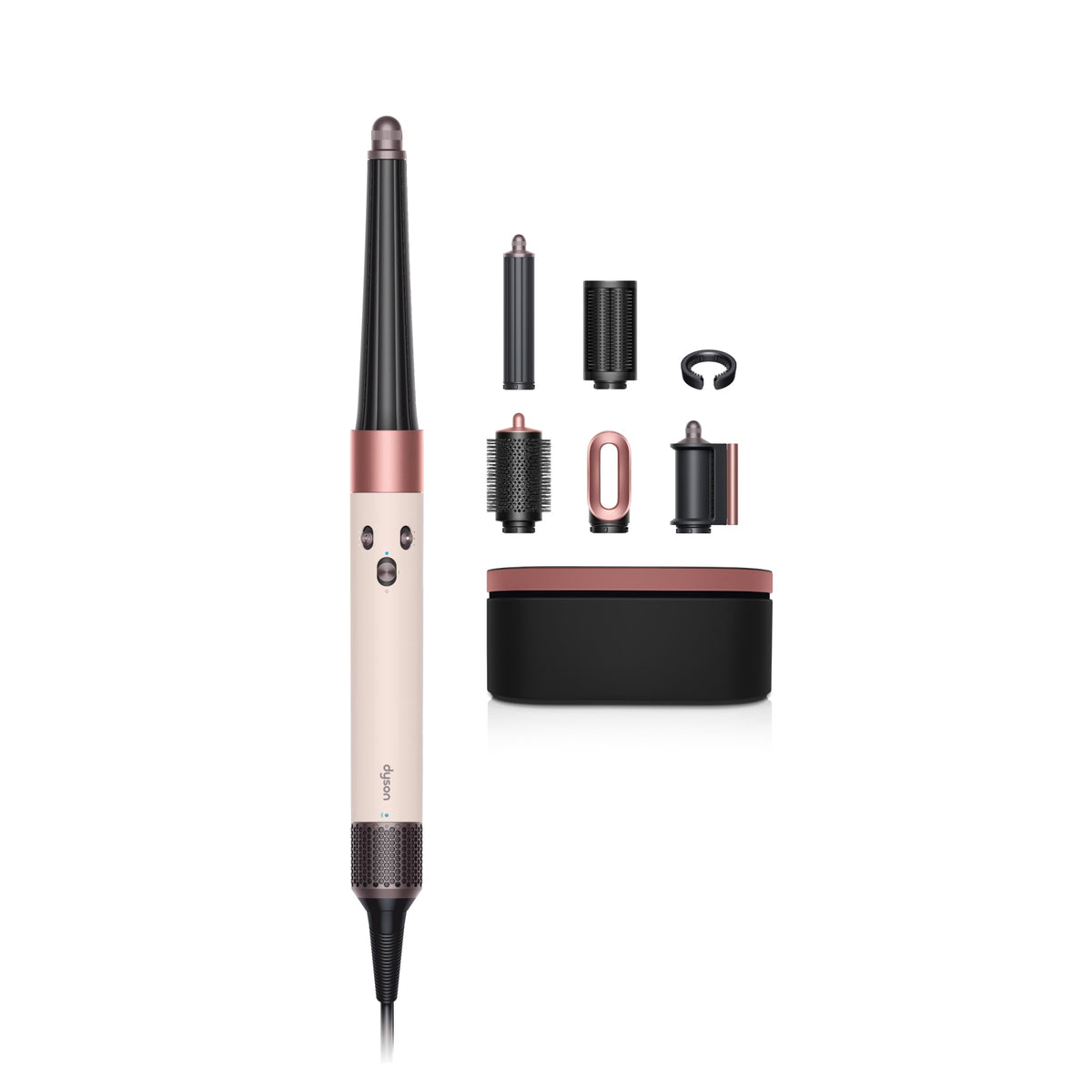 Dyson Airwrap i.d. Multi-Styler front view with attachment