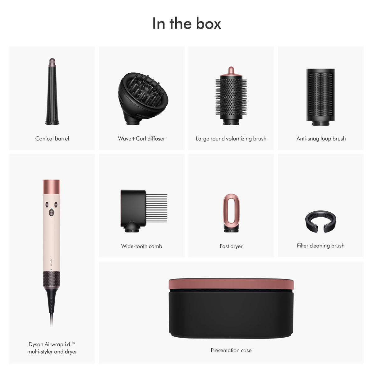 Dyson Airwrap i.d. Multi-Styler in use with different styling options
