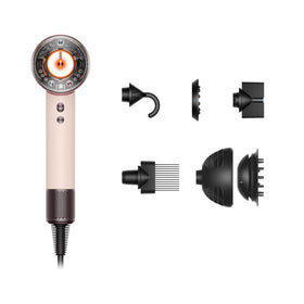 Dyson Supersonic Nural Hair Dryer front view in Ceramic Pink and Rose Gold