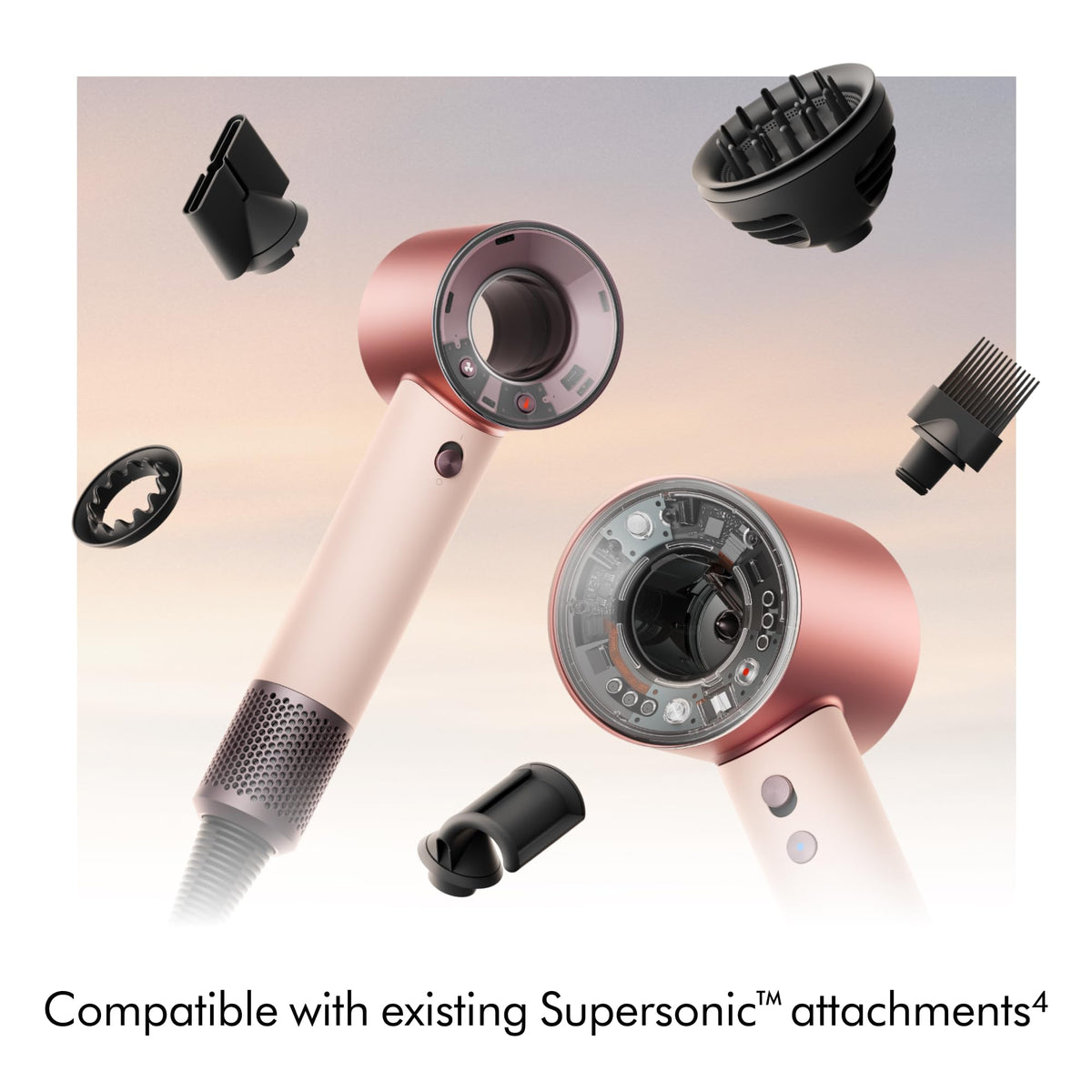Dyson Supersonic™ Travel Hair Dryer displaying heat settings