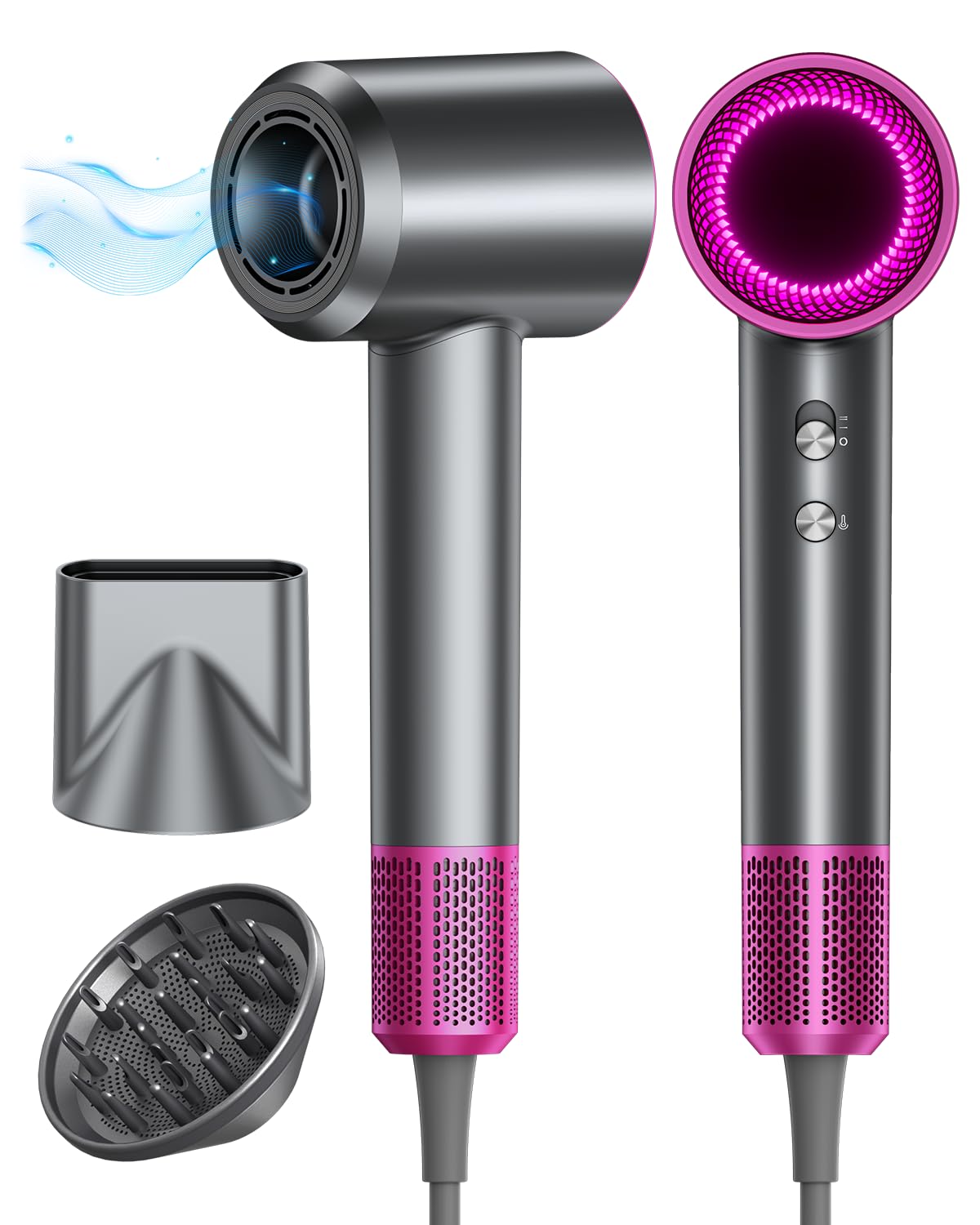 DZDVO Hair Dryer dark gray model front view