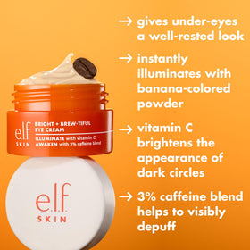 e.l.f. Bright + Brew-tiful Eye Cream Mini 30g packaging