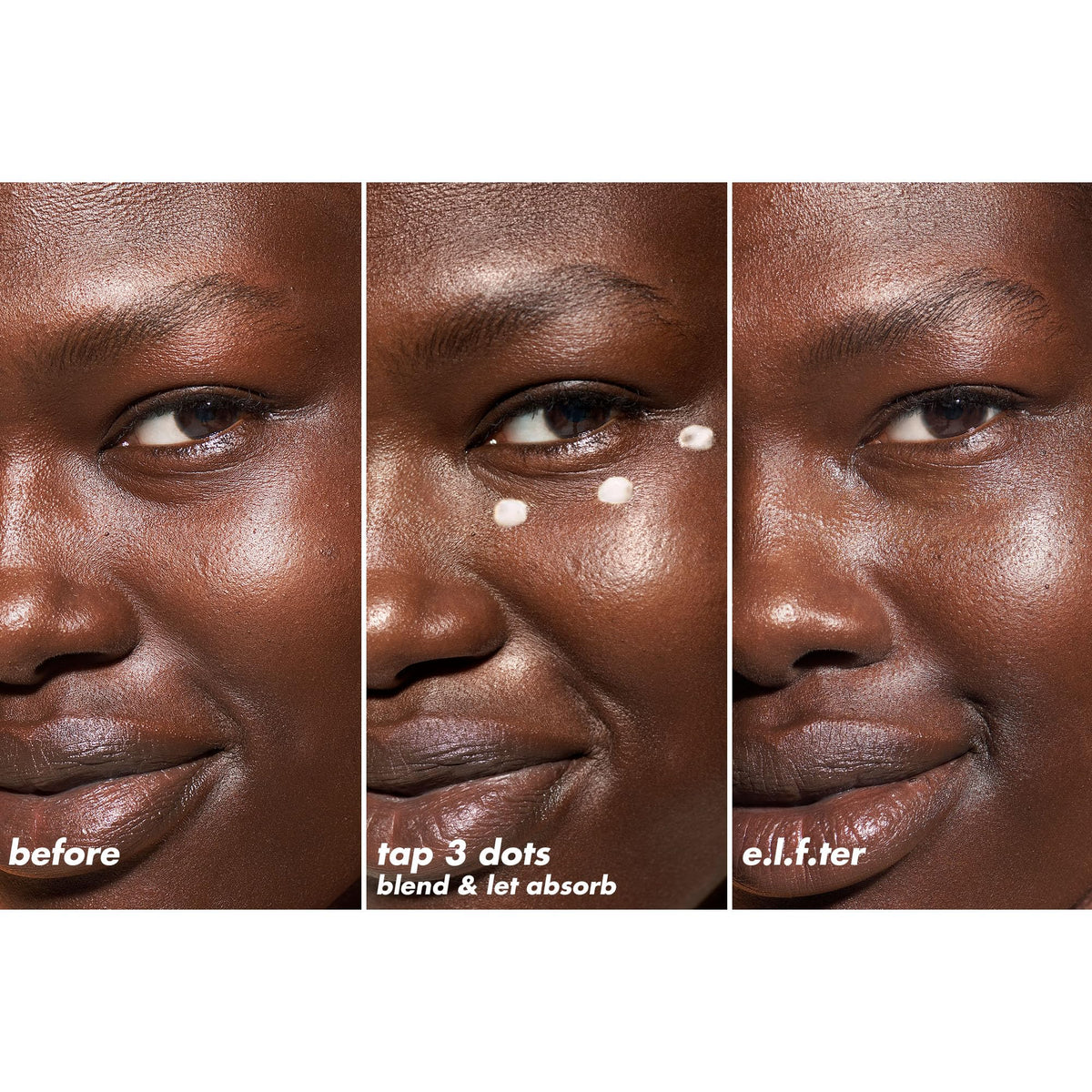 e.l.f. Bright + Brew-tiful Eye Cream Mini 30g with banana-tinted powder
