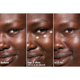 e.l.f. Bright + Brew-tiful Eye Cream Mini 30g with banana-tinted powder