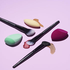 e.l.f. Buffing Foundation Brush with makeup application demonstration
