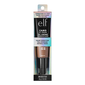 e.l.f. Camo CC Cream Deep 540 N with makeup tools