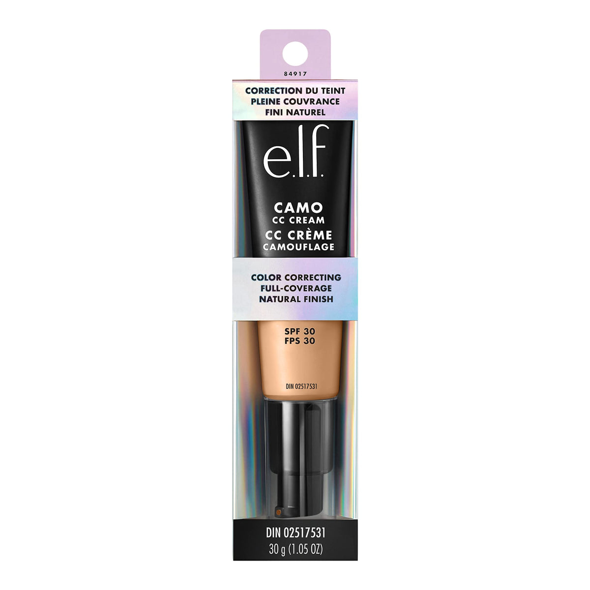 e.l.f. Camo CC Cream Medium 330 W texture on skin