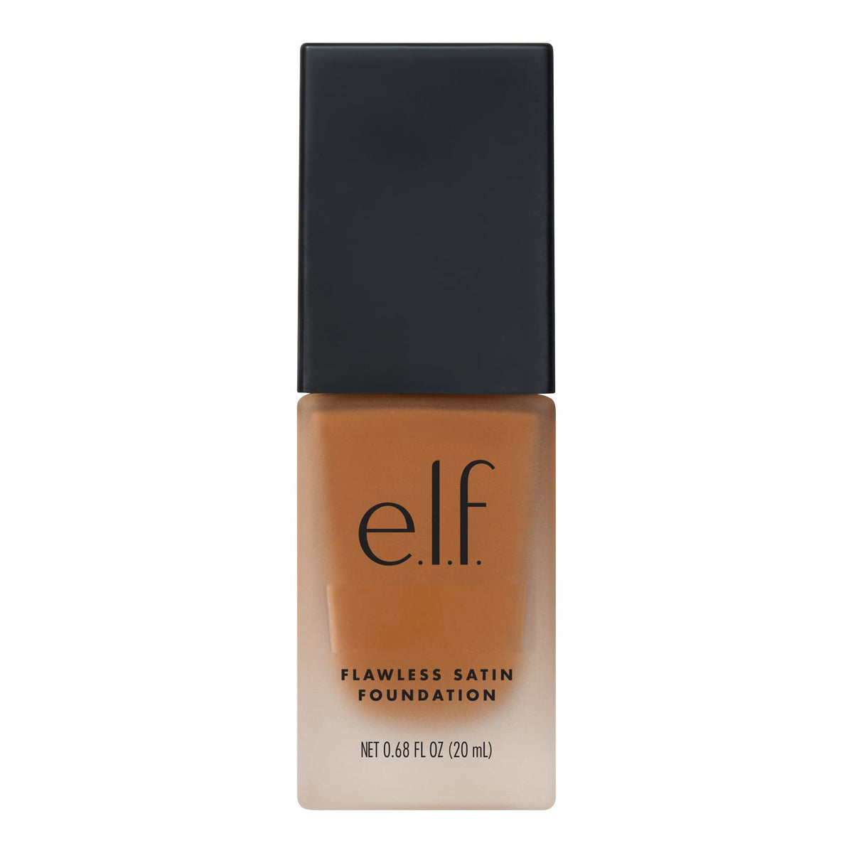 e.l.f. Flawless Satin Foundation Caramel 20mL with makeup brush