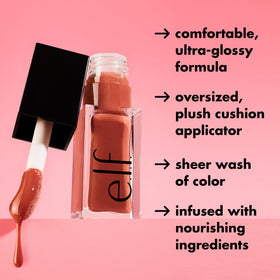 e.l.f. Glow Reviver Lip Oil in Rose Envy close-up