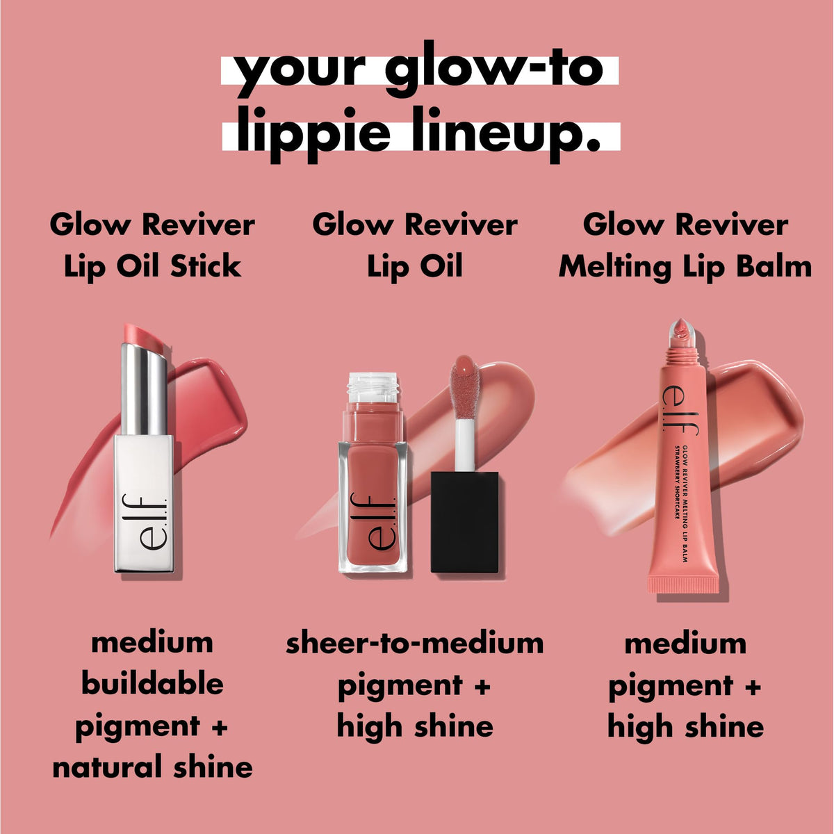 e.l.f. Glow Reviver Lip Oil Stick shade options