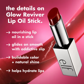 e.l.f. Glow Reviver Lip Oil Stick Tanger-sheen on lips
