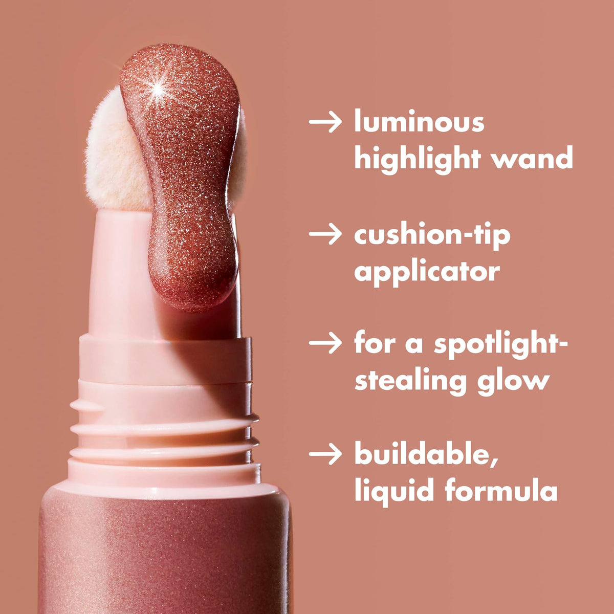 e.l.f. Halo Glow Highlight Wand liquid texture on skin