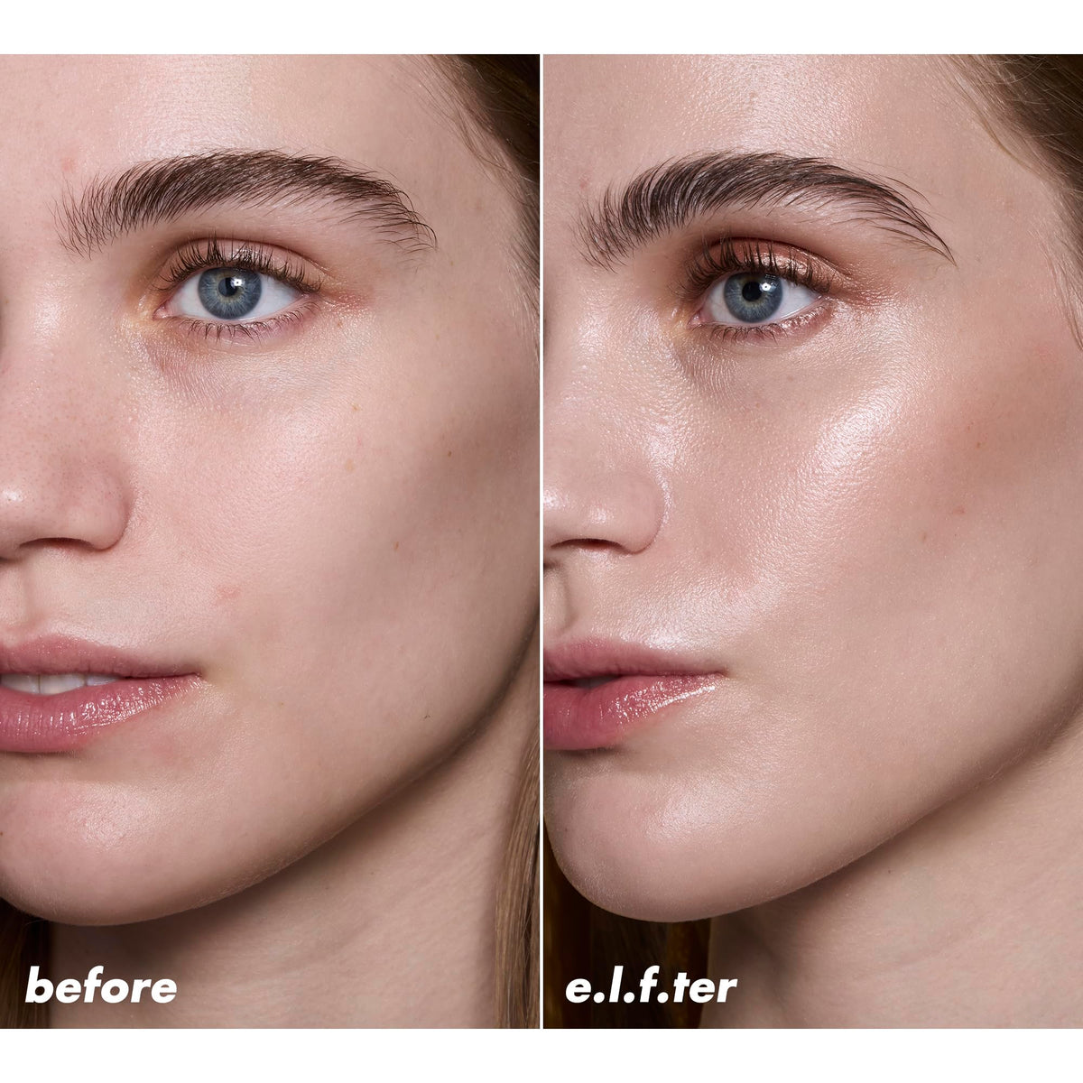 e.l.f. Halo Glow Liquid Filter 00 Fair with makeup brushes