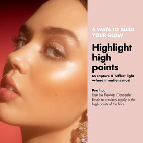 e.l.f. Halo Glow Liquid Filter application with makeup brush