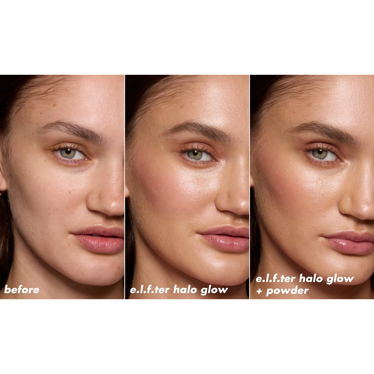 e.l.f. Halo Glow Powder Filter Light Warm in makeup setup