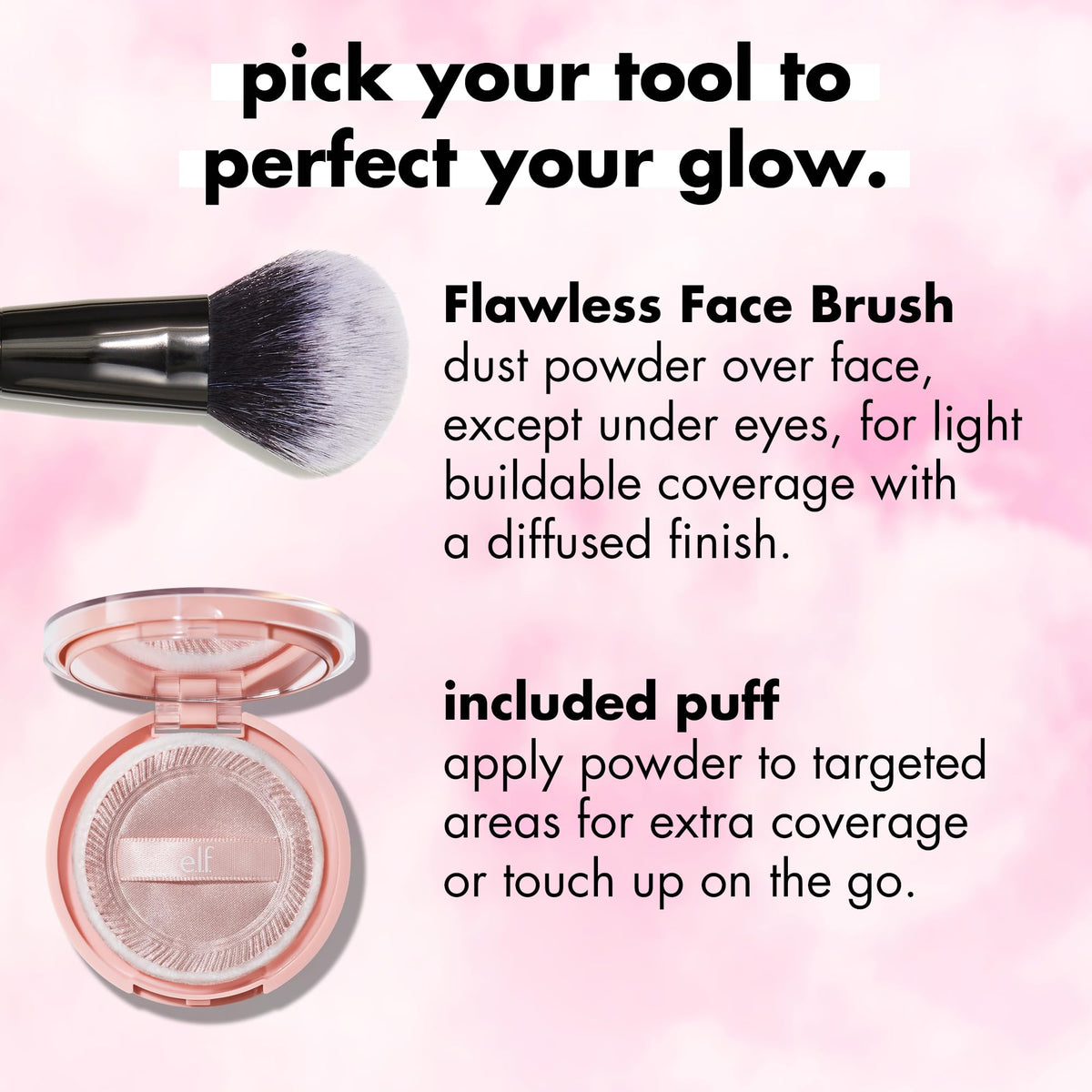 e.l.f. Halo Glow Powder Filter Medium Warm on makeup table