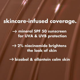 e.l.f. Halo Glow Skin Tint SPF 50, 7 Medium Warm application on model