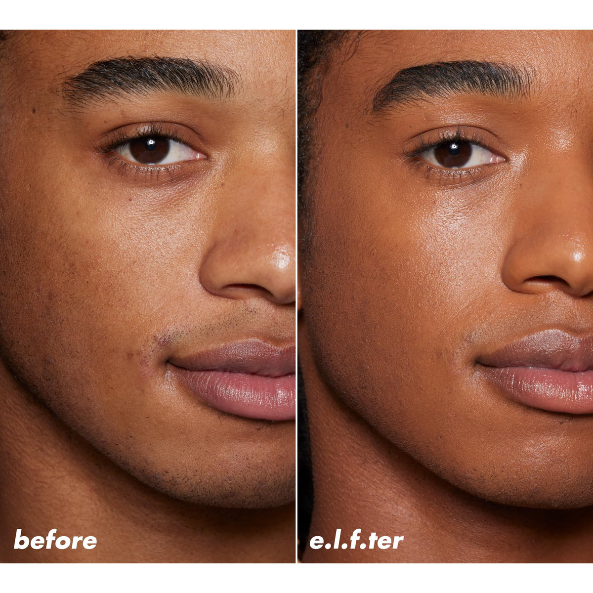 e.l.f. Halo Glow Skin Tint SPF 50 application on model
