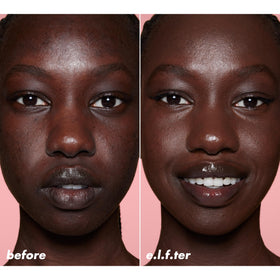 e.l.f. Halo Glow Skin Tint SPF 50 application on model's face