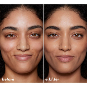 e.l.f. Halo Glow Skin Tint SPF 50 application on model's face