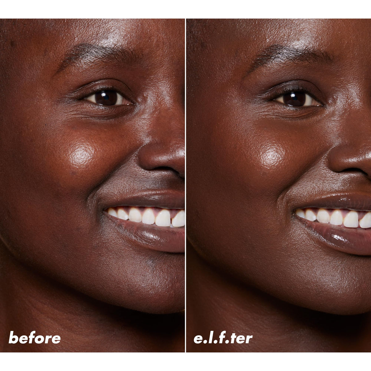 e.l.f. Halo Glow Skin Tint SPF 50 applied on skin for a dewy look