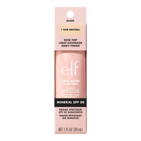 e.l.f. Halo Glow Skin Tint SPF 50 Fair Neutral close-up of bottle