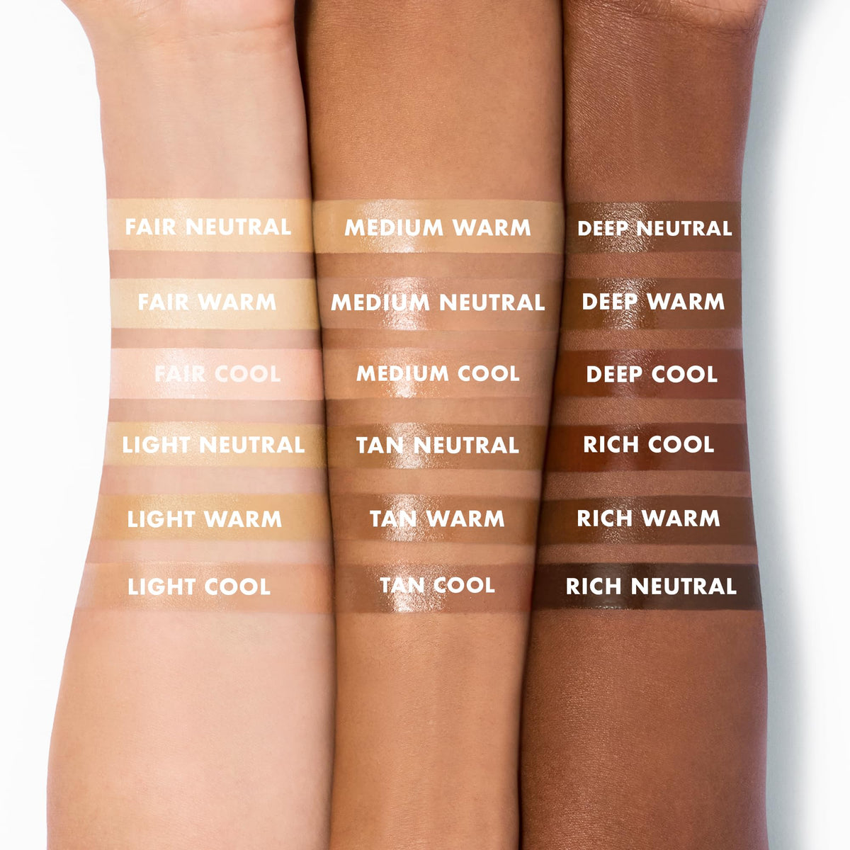 e.l.f. Halo Glow Skin Tint SPF 50 shade range display