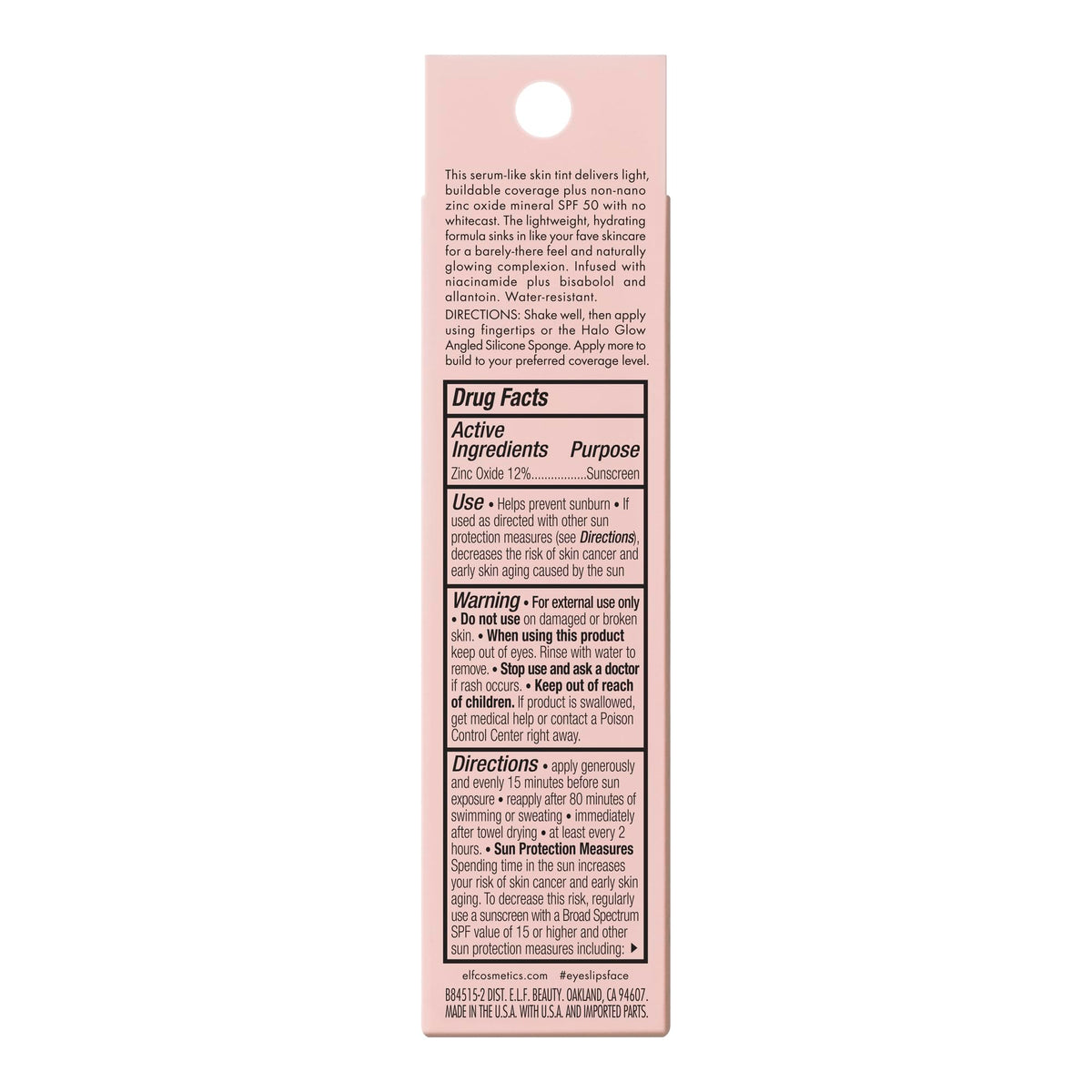 e.l.f. Halo Glow Skin Tint SPF 50 with makeup brushes