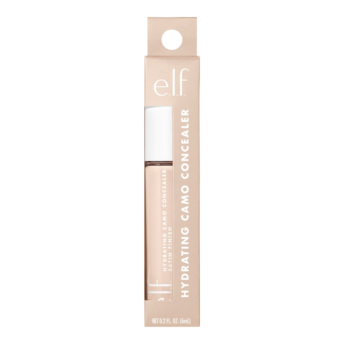 e.l.f. Hydrating Camo Concealer Fair Rose with makeup brush