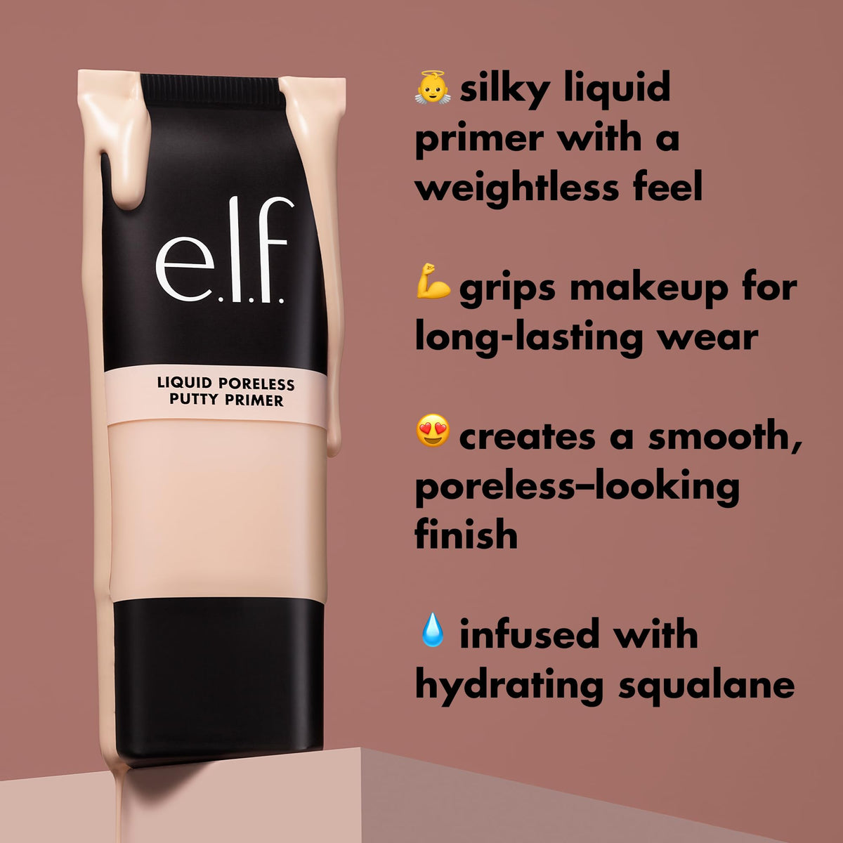 e.l.f. Liquid Poreless Putty Primer 41g with makeup brush