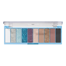 e.l.f. Perfect 10 Eyeshadow Palette front view with vibrant blue and purple shades