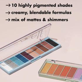 e.l.f. Perfect 10 Eyeshadow Palette showing warm transition shades
