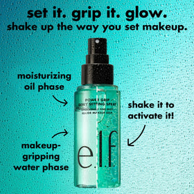 e.l.f. Power Grip Dewy Setting Spray with ingredients