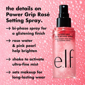e.l.f. Power Grip Rosé Setting Spray bottle with cap