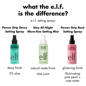 e.l.f. Power Grip Rosé Setting Spray packaging details