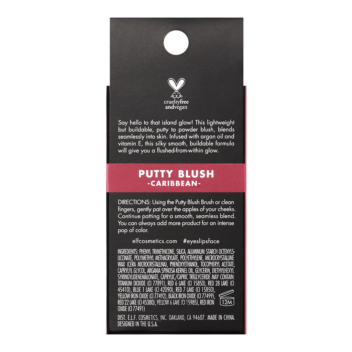 e.l.f. Putty Blush Caribbean applied on cheeks