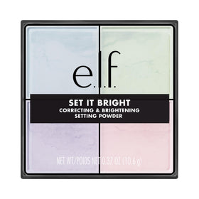 e.l.f. Set it Bright Powder Quad front view with four shades