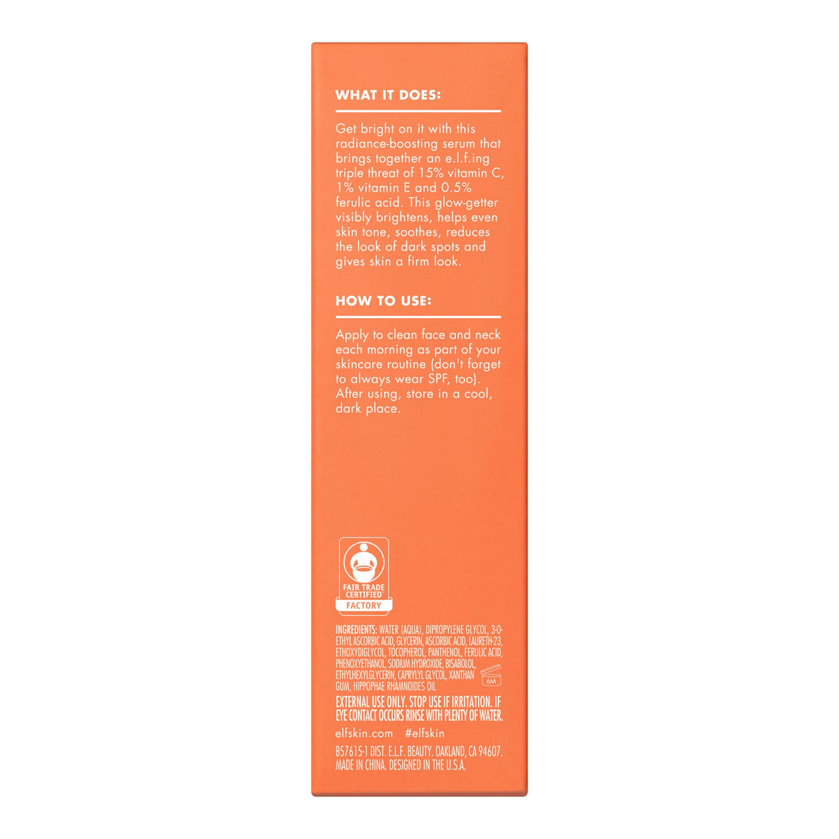 e.l.f. SKIN Bright Icon Vitamin C + E Serum lifestyle use