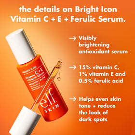 e.l.f. SKIN Bright Icon Vitamin C + E Serum texture on hand