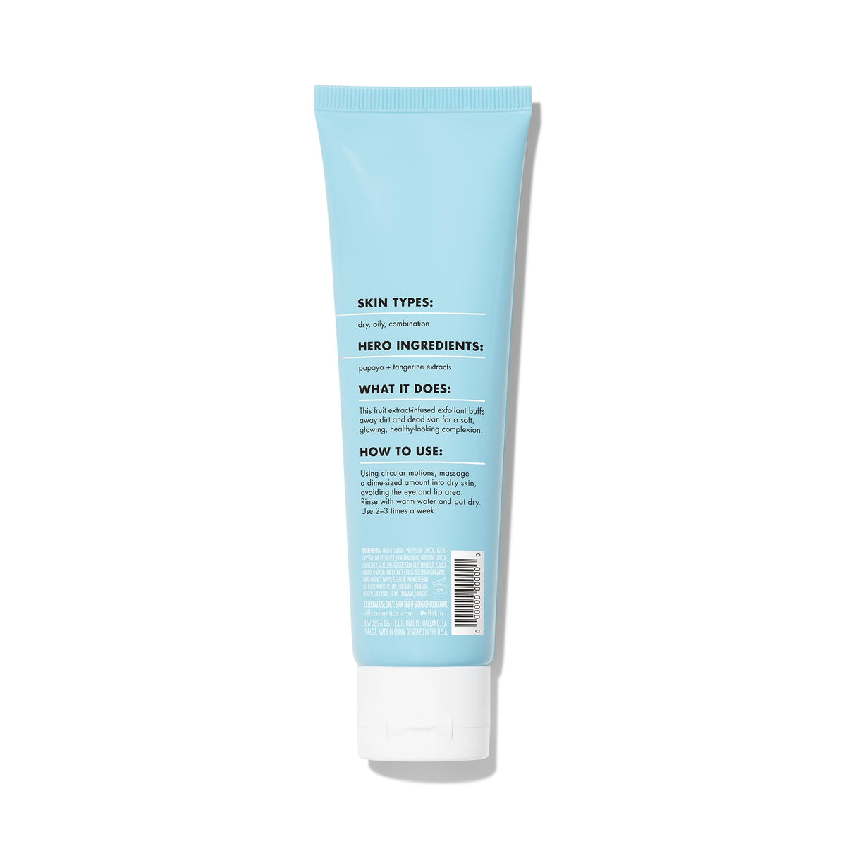 e.l.f. SKIN Gentle Peeling Exfoliant 110g on bathroom counter