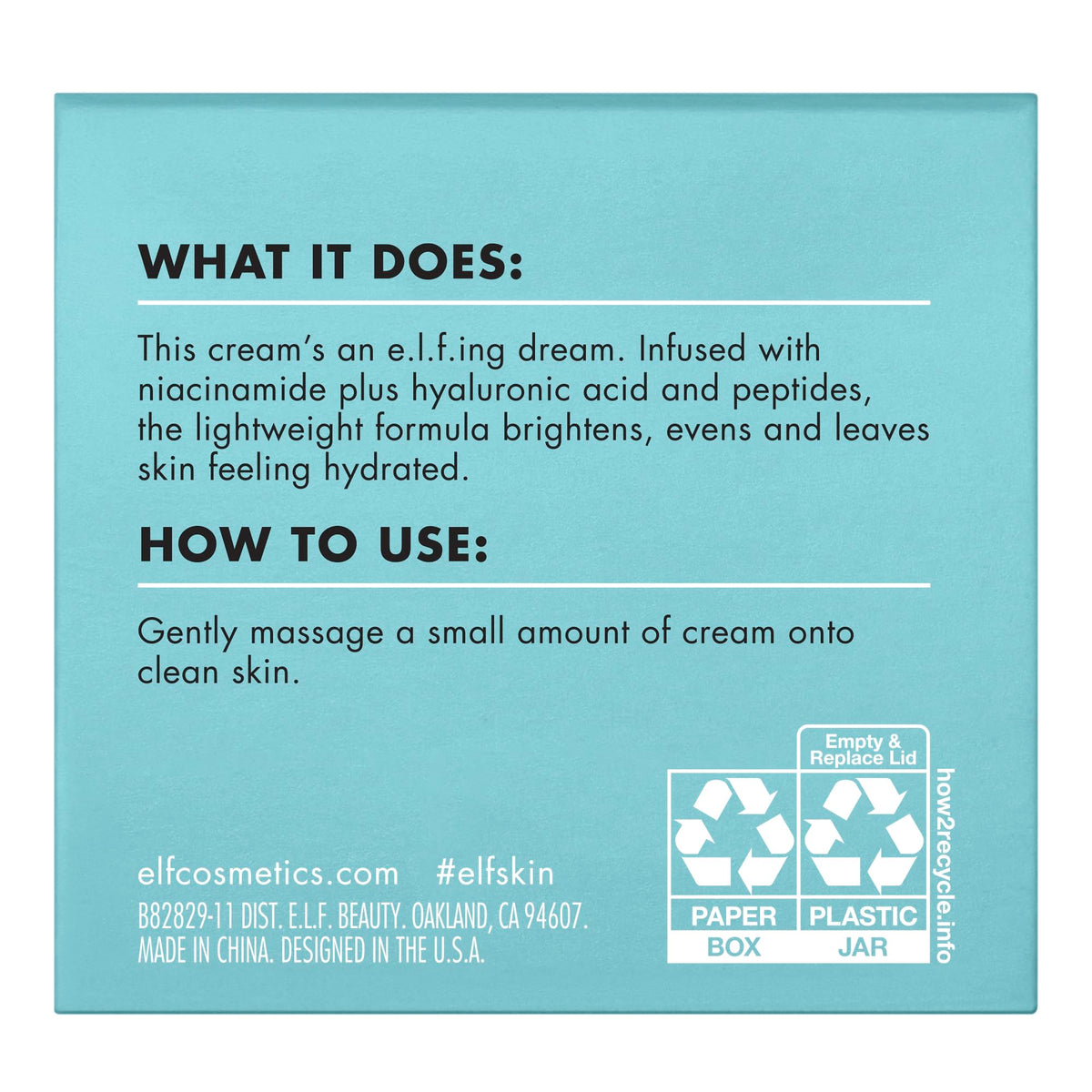 e.l.f. SKIN Holy Hydration! Face Cream application on skin