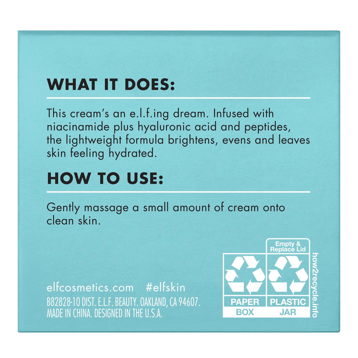 e.l.f. SKIN Holy Hydration! Face Cream open lid view