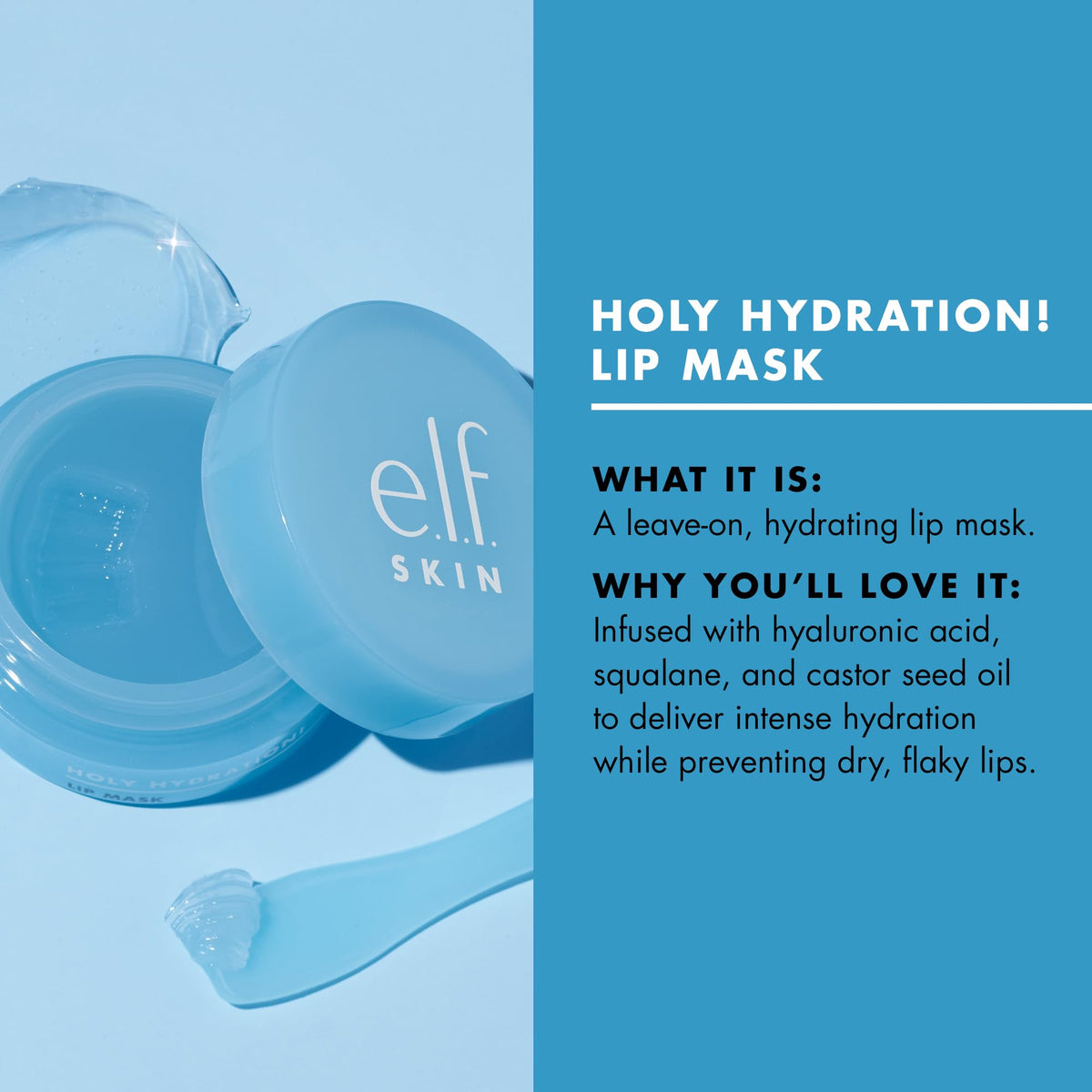 e.l.f. SKIN Holy Hydration! Lip Mask application on lips