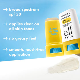 e.l.f. SKIN Suntouchable Invisi-Stick SPF 50 application on skin