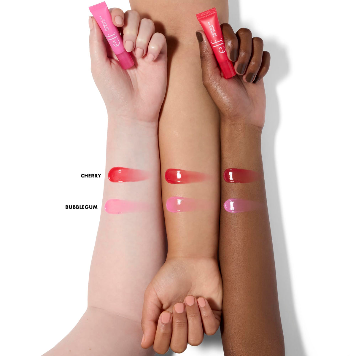 e.l.f. Squeeze Me More Lip Balm Duo Bubblegum tube with slanted tip