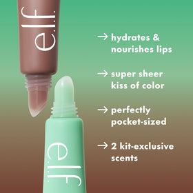 e.l.f. Squeeze Me More Lip Balm Duo Mint and Chocolate open tubes