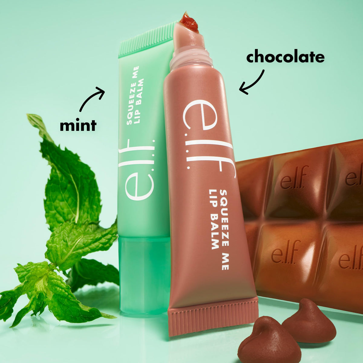 e.l.f. Squeeze Me More Lip Balm Duo Mint and Chocolate packaging