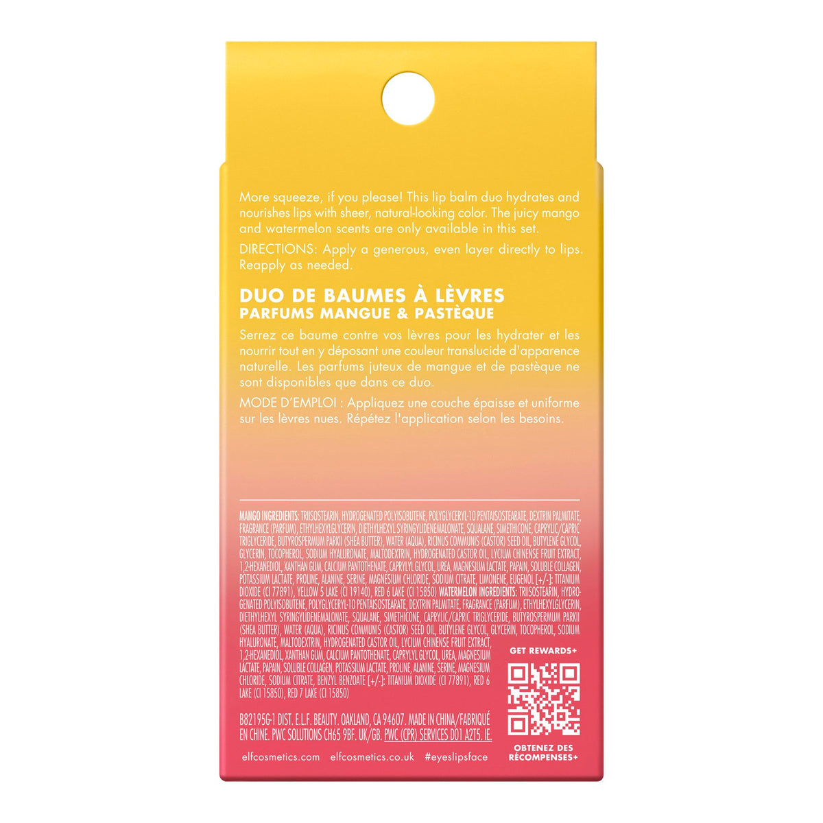 e.l.f. Squeeze Me More Lip Balm Duo on a wooden surface