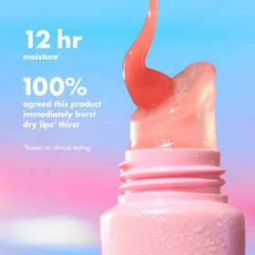 e.l.f. Thirst Burst Lip in hand, showing glossy finish